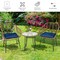 Costway 3PCS Patio Rattan Bistro Set Coffee Table Armchair Garden